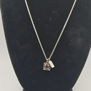 Coach Silver Necklace with Crystal Pendant